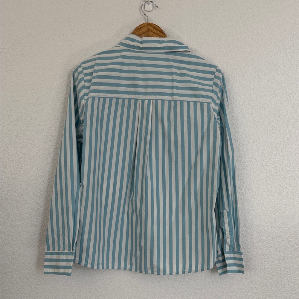 Blue and White Striped Long Sleeve Shirt - Picture 2 of 5